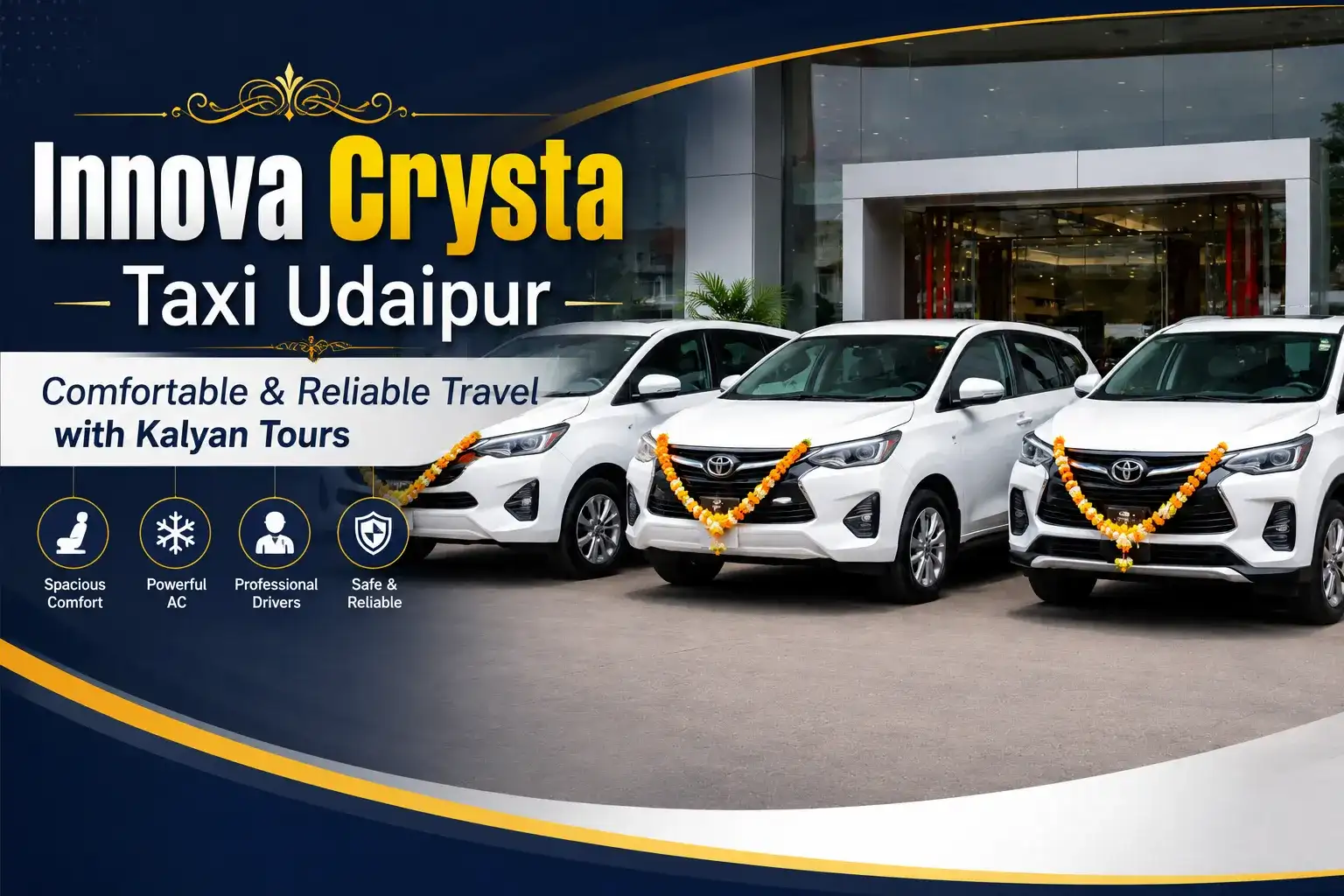 Innova Crysta Taxi Udaipur – Comfortable & Reliable Travel with Kalyan Tours