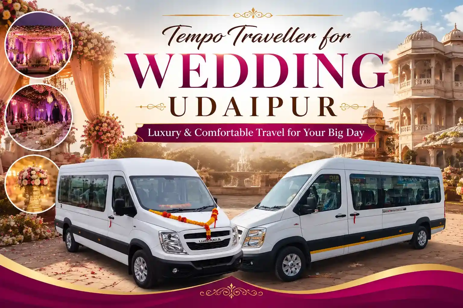 Tempo Traveller for Wedding Udaipur – Luxury & Comfortable Travel for Your Big Day