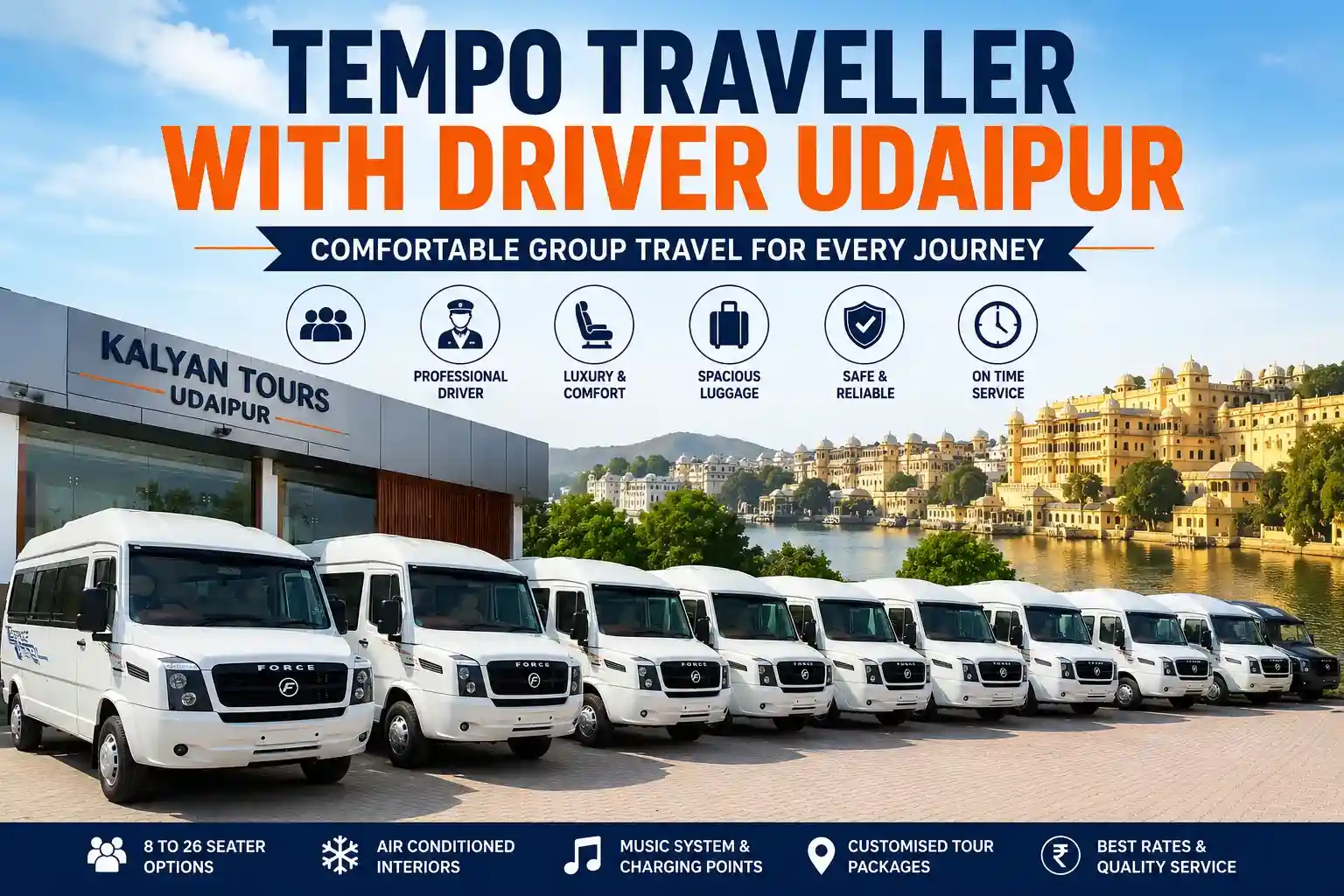 Tempo Traveller with Driver Udaipur – Comfortable Group Travel for Every Journey